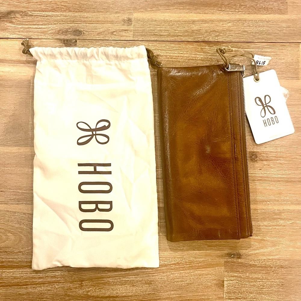 NWT HOBO Taylor Leather Wallet Olive/Tan